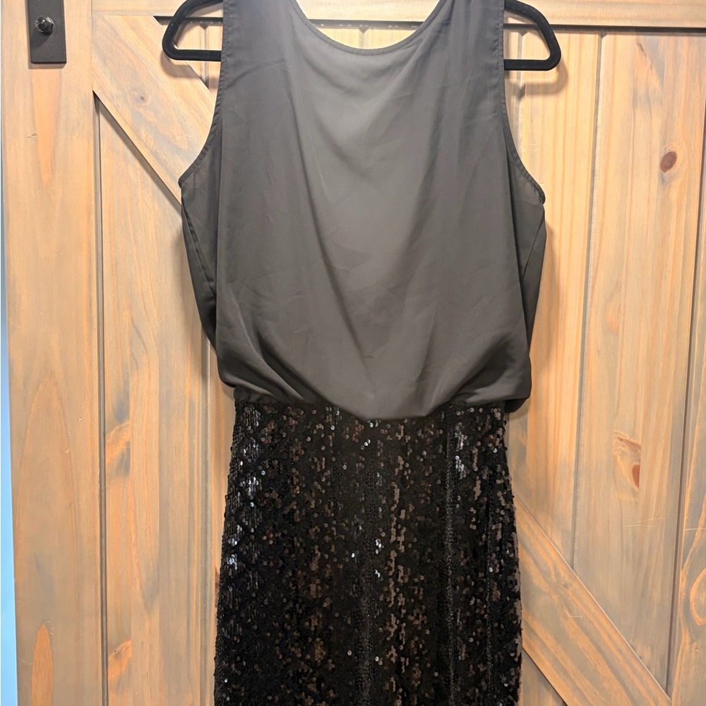 Black Sequin dress, bought and worn once, size Large EUC